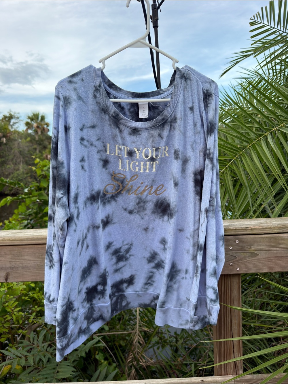 Livi Active Blue and Black Tie-Dye Long Sleeve Sweatshirt